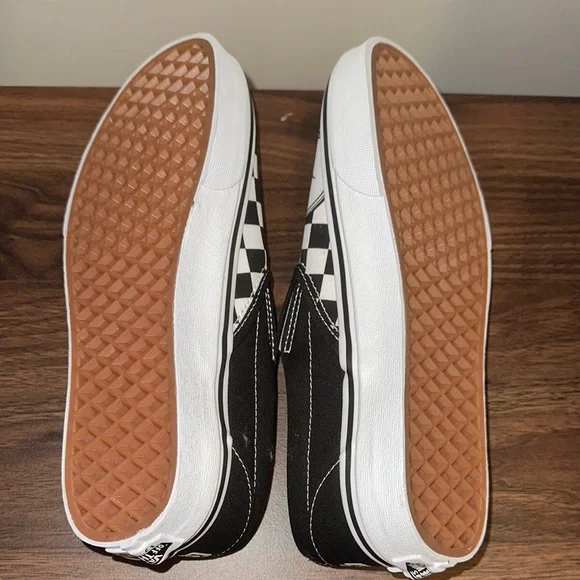 Vans Black and White Checkerboard Slip-On Sneakers - Picture 4 of 5